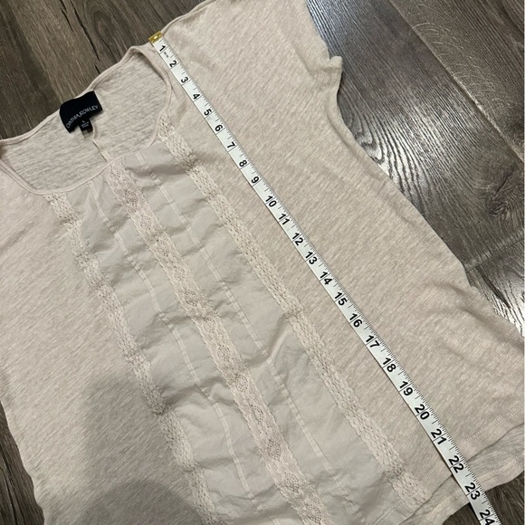 Cynthia Rowley Linen Blend Peasant Blouse Top Women’s Large Boho Babydoll Cream - Picture 8 of 11